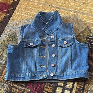 Rare Editions Blue Denim‎ Vest Classic Style